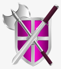 Pink Shield And Sword, HD Png Download, Transparent PNG