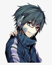 Avatars - Anime Boy With Blue Hair And Glasses, HD Png Download ,  Transparent Png Image - PNGitem