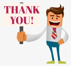 Illustration Of Man Holding Up A Sign That Says Thank - Say Thank You Clipart, HD Png Download, Transparent PNG