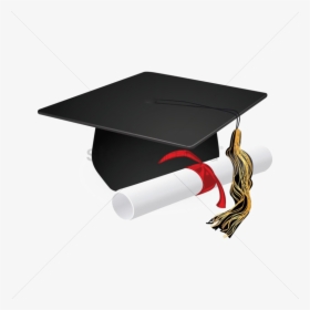 Graduation Cap Png Transparent - Graduation Cap And Scroll, Png Download, Transparent PNG