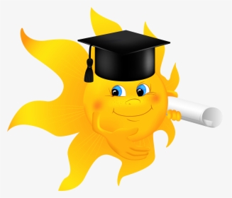 School Clipart, High Quality Images, Clipart Images, - Sun With Graduation Cap, HD Png Download, Transparent PNG