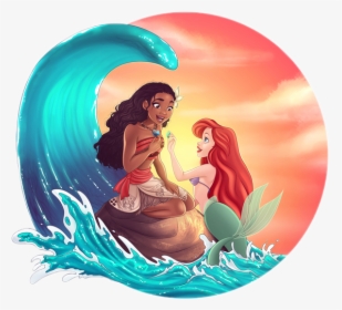 #moana #ocean #disney #mermaid #mermaids #thelittlemermaid - Moana And Ariel, HD Png Download, Transparent PNG
