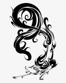 Fire Wolf Clip Arts - Wolf Drawing Black And White, HD Png Download, Transparent PNG