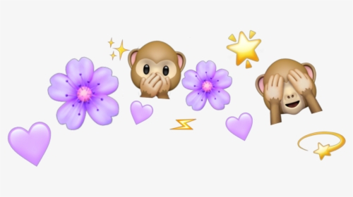 Monkey Emoji With Flower Crown Png - Emoji Flower Crown Png, Transparent Png, Transparent PNG