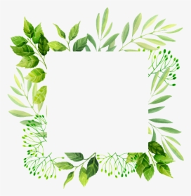 Leaf,plant,herb,line Art,flower,clip Art - Free Frame Template Leaves, HD Png Download, Transparent PNG