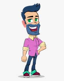 Simple Style Cartoon Of A Man With Beard - Simple Cartoon Characters Png, Transparent Png, Transparent PNG