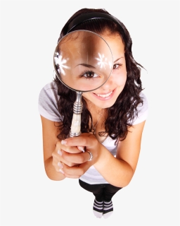 Woman With A Magnifying Glass, HD Png Download, Transparent PNG