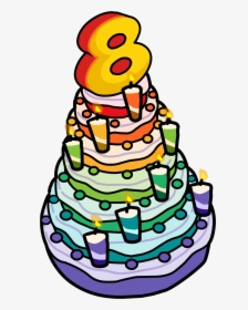8th Anniversary Party Cake - 8th Birthday Cake Clipart, HD Png Download, Transparent PNG
