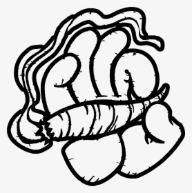 Clip Art Blunt Drawing - Cartoon Hand Holding Joint, HD Png Download, Transparent PNG