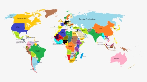 Worlp Map In With Names Png Image - World Map Of Car Manufacturers, Transparent Png, Transparent PNG