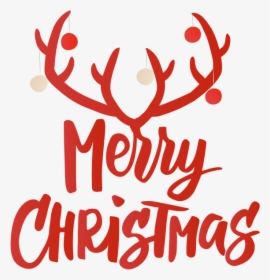 Merry Christmas With Antlers, HD Png Download, Transparent PNG