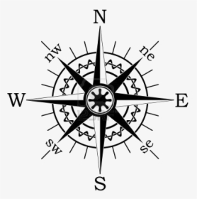 North Compass Rose - Black And White Compass Vector, HD Png Download, Transparent PNG