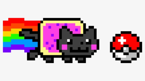 Nyan Cat Youtube Pixel Art - Pixel Art Neon Cat, HD Png Download, Transparent PNG