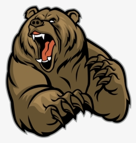 Grizzly Bear Vector Graphics Clip Art Illustration - Angry Grizzly Bear Cartoon, HD Png Download, Transparent PNG