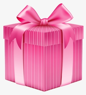 Striped Gift Box Png - Pink Gift Box Png, Transparent Png, Transparent PNG