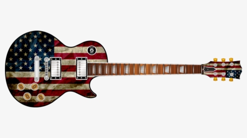 Usa Flag Guitar Wrap Skin - Guitar With American Flag, HD Png Download, Transparent PNG