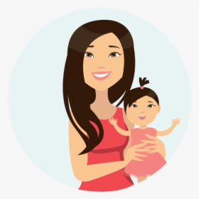 Woman With Baby Cartoon Png, Transparent Png, Transparent PNG