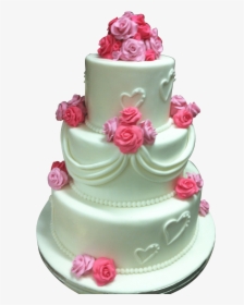 White Classic Wedding Cake - Wedding Cake, HD Png Download, Transparent PNG