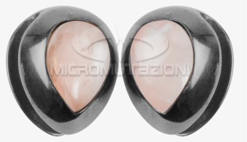 Black Brass Ear Weights With Rose Quartz Tear Drop - Eye Shadow, HD Png Download, Transparent PNG