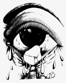 Crying Eye Drawing, HD Png Download, Transparent PNG