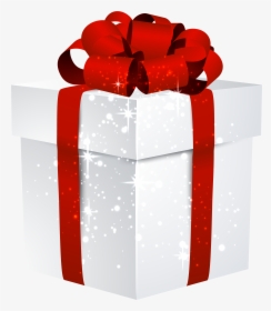 White Shining Gift Box With Bow Png Clipart Image - Free Gift Box Png, Transparent Png, Transparent PNG