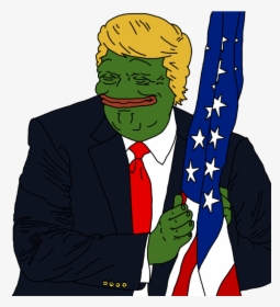 Happy Pepe Png - Pepe Donald Trump Flag, Transparent Png, Transparent PNG