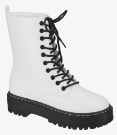 Weeboo Louisa-5 White Lace Up Platform Boots - Shoe, HD Png Download, Transparent PNG