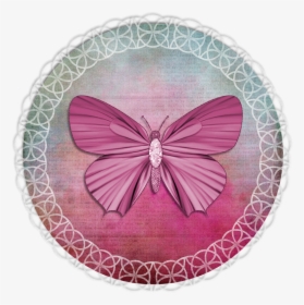 Tag, Lace, Pink, Green, Label, Butterfly, Scrapbooking - Printable Butterfly Template Pink, HD Png Download, Transparent PNG