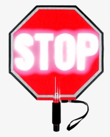 Paddle Stop Slow Flashing Led Hand Held Sign 18 Inch - Crossing Guard Stop Paddle Led, HD Png Download, Transparent PNG