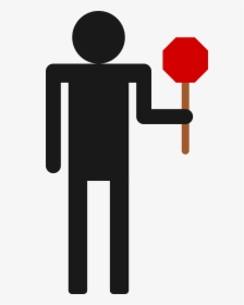 Stop Sign Clip Art Holding - Person Holding Sign Stick Figure, HD Png Download, Transparent PNG