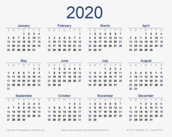 2020 Calendar Png Download Image - Free Printable 2020 Calendar, Transparent Png, Transparent PNG