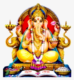 Lord Vinayaka Png Images Free Downloads For Vinayaka- - Happy New Year Gif In Hindi, Transparent Png, Transparent PNG