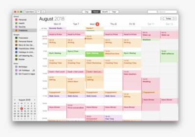 This Is An Example Of Calendar-blocking In Action With - Time Blocking And Todoist, HD Png Download, Transparent PNG