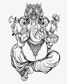 Clip Art Collection Of Free Ganesh - Hindu Elephant God Drawing, HD Png Download, Transparent PNG
