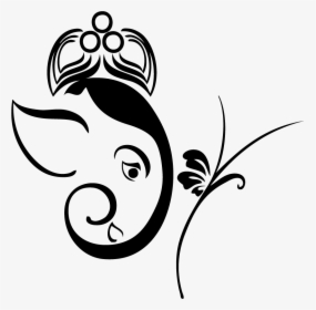 Collection Of Free Ganesh Drawing Wall Download On - Ganesh Ji Drawing Simple, HD Png Download, Transparent PNG