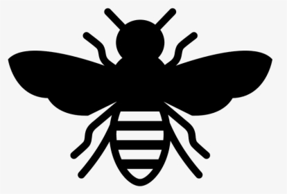 European Dark Bee Insect Stencil Honey Bee - Bee Png Black And White, Transparent Png, Transparent PNG