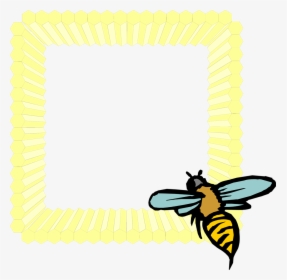 Transparent Honeycomb Clipart Black And White - Frame Honey Bee Png, Png Download, Transparent PNG