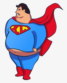 November Clipart Turkey Fat - Fat Superman Cartoon Png, Transparent Png, Transparent PNG