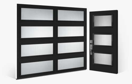 Modern Collection Garage Door Complimenting Entry Door - Garage Door And Entry Door Black, HD Png Download, Transparent PNG