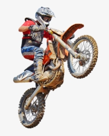 Motocross, Dirt Bike, Jump, Transparent, Motorcycle - Guy On A Dirt Bike, HD Png Download, Transparent PNG