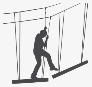 Silhouette Ropes Course - Ropes Course Clipart Transparent Background, HD Png Download, Transparent PNG