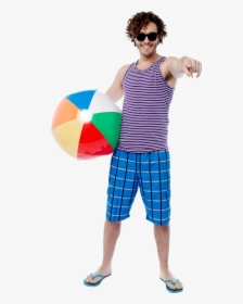 Download Men With Beach Ball Png Image - Going To Beach Png, Transparent Png, Transparent PNG