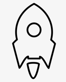 Rocket Ship Variant Small With White Circle Outline - Clipart Rocket Ship Drawing, HD Png Download, Transparent PNG