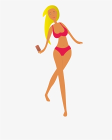 Beach Girl - Cartoon Beach Girl Png, Transparent Png, Transparent PNG