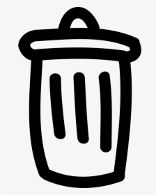 Trash Can Hand Drawn Symbol - Drawn Trash Can Png, Transparent Png, Transparent PNG