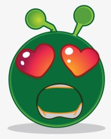 Smiley Green Alien Big Eyes Png Clipart , Png Download - Alien Smiley, Transparent Png, Transparent PNG