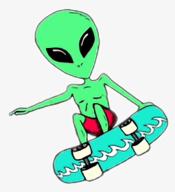 Alien Tumblr Skate Sticker By Mr - Alien Skateboarding, HD Png Download, Transparent PNG