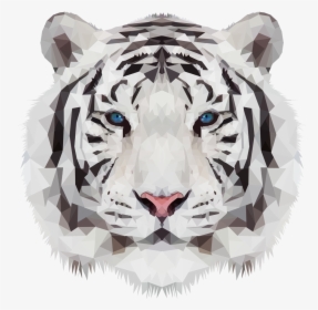 Bengal-tiger - Low Poly Art White Tiger, HD Png Download, Transparent PNG
