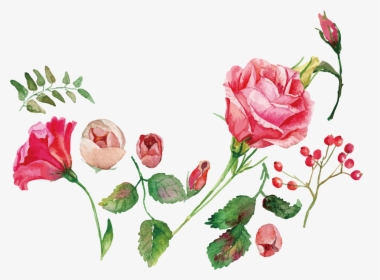 Watercolor Painting Flower Rose Royalty-free - Flower Watercolor Painting Png Free, Transparent Png, Transparent PNG