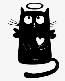 Cat Clipart Tshirt Kitten - Angel Cat Png, Transparent Png, Transparent PNG